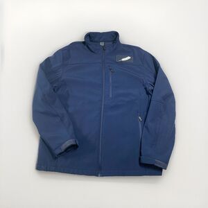 Weatherproof Softshell Jacket Men‎ L Navy Blue Full Zip Fleece Lined Zip Pockets